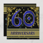 Invitation Fête du 60e anniversaire Black and Gold (Devant / Derrière)