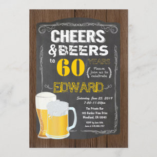 Invitation fête du 60e anniversaire. Concours à 60 ans bière