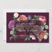 Invitation Fête du 60e Anniversaire de Mariage Vintage Floral (Devant)