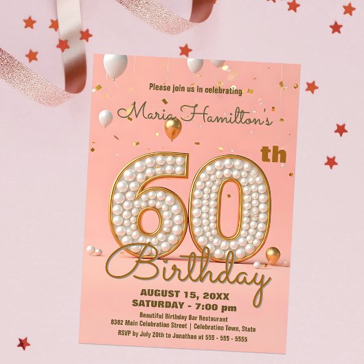Invitation Fête du 60e anniversaire de Shiny Gold et Soft Pin