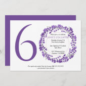 Invitation Fête du 60e anniversaire, fleurs de lavande (Devant / Derrière)