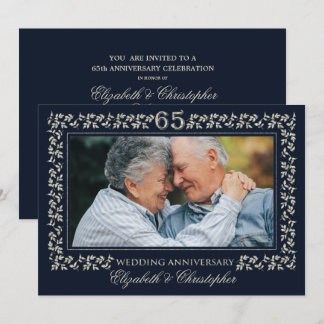 Invitation Fête du 65e anniversaire de mariage | Photo person