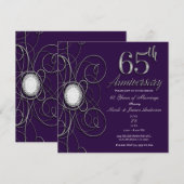 Invitation Fête du 65e anniversaire de Purple & Silver Diamon (Devant / Derrière)