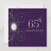 Invitation Fête du 65e anniversaire de Purple & Silver Diamon (Dos)