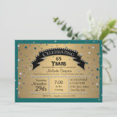 Invitation Fête du 65e anniversaire Faux Jewel Confetti (Debout devant)