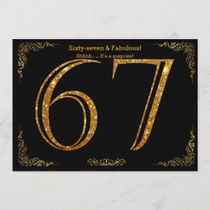 Invitation Fête du 67e anniversaire, styl Gatsby, parties sci