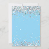 Invitation Fête du 6e anniversaire en argent bleu clair (Dos)