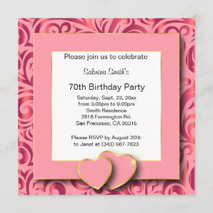Invitation Fête du 70e anniversaire   Texte do-it-yourself