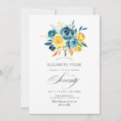 Invitation Fête du 70e anniversaire Turquoise et Jaune (Devant)