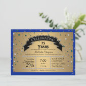 Invitation Fête du 75e anniversaire Faux Jewel Confetti (Debout devant)