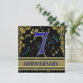 Invitation Fête du 7ème anniversaire noir et or (Debout devant)