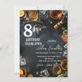 Invitation Fête du 80e anniversaire avec boissons et whisky (Devant)