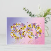 Invitation Fête du 80e anniversaire, avec des lettres fleurie (Debout devant)