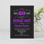 Invitation Fête du 80e anniversaire - Black Purple (Debout devant)