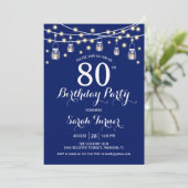 Invitation Fête du 80e anniversaire - Bleu de la Marine (Debout devant)