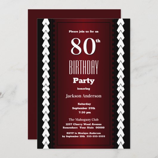 Invitation Fête du 80e anniversaire de la Bourgogne moderne (Devant / Derrière)