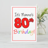 Invitation Fête du 80e anniversaire de Nonno (Debout devant)