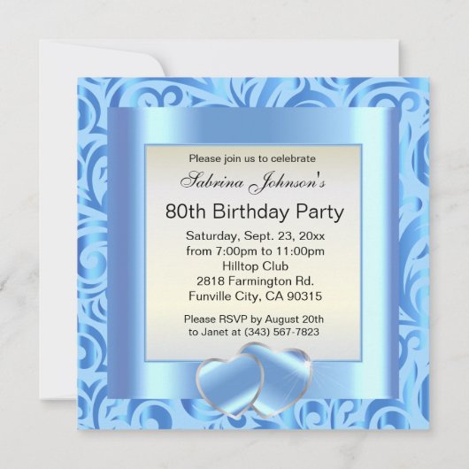 Invitation Fête du 80e anniversaire |do-it-yourself Texte (Dos)