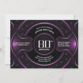 Invitation Fête du 80e anniversaire du Black Pink moderne (Devant)