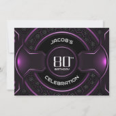 Invitation Fête du 80e anniversaire du Black Pink moderne (Dos)