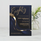 Invitation Fête du 80e anniversaire du Blue Gold moderne (Debout devant)