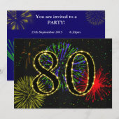 Invitation Fête du 80e anniversaire invitez (Devant / Derrière)