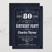 Invitation Fête du 80e anniversaire - Motif de bois de la Mar (Devant / Derrière)