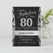Invitation Fête du 80e anniversaire - Noir d'argent (Debout devant)