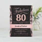 Invitation Fête du 80e anniversaire - Rose Gold Black (Debout devant)