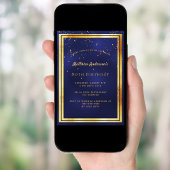 Invitation fête du 80e anniversaire sprinkle de confetti bleu