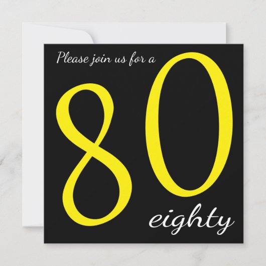 Invitation Fête du 80e anniversaire | Texte do-it-yourself (Devant)