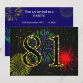 Invitation Fête du 81e anniversaire invitez (Devant / Derrière)