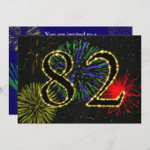 Invitation Fête du 82e anniversaire invitez (Devant / Derrière)