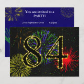 Invitation Fête du 84e anniversaire invitez (Devant / Derrière)