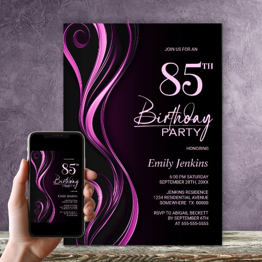 Invitation Fête du 85e anniversaire de Black Pink