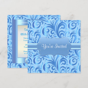 Invitation Fête du 85e anniversaire Verdeur bleu, argent et
