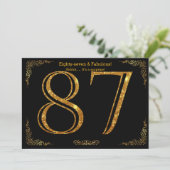 Invitation Fête du 87e anniversaire, styl Gatsby, parties sci (Debout devant)