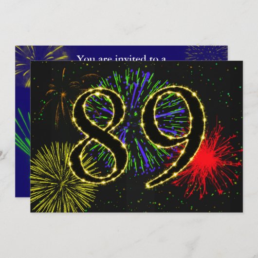 Invitation Fête du 89e anniversaire invitez (Devant / Derrière)