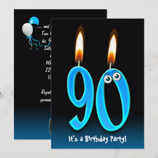 Invitation Fête du 90e anniversaire (Devant / Derrière)