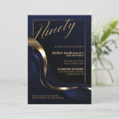 Invitation Fête du 90e anniversaire du Blue Gold moderne (Debout devant)