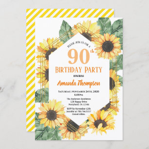 Invitation Fête du 90e anniversaire du tournesol