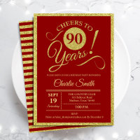 Fête du 90e anniversaire - Gold Red ANY AGE