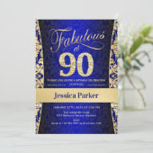 Invitation Fête du 90e anniversaire - Gold Royal Blue (Debout devant)