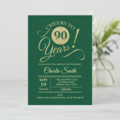 Invitation Fête du 90e anniversaire - Gold Vert (Debout devant)