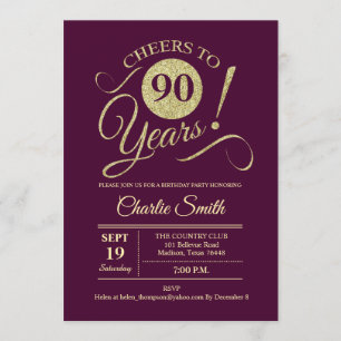 Invitation Fête du 90e anniversaire - Or Bourgogne