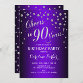 Invitation Fête du 90e anniversaire - Silver Purple (Devant / Derrière)