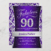 Invitation Fête du 90e anniversaire - Silver Purple (Devant / Derrière)