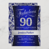 Invitation Fête du 90e anniversaire - Silver Royal Blue (Devant / Derrière)