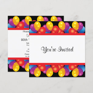 Invitation Fête du 90e anniversaire Texte do-it-yourself