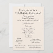 Invitation Fête du 95e anniversaire ! - Fleurs rose et jaune (Dos)